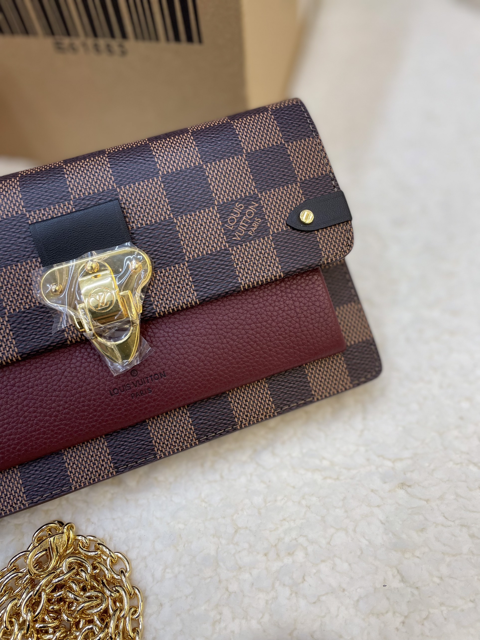 Túi LV Vavin Chain Siêu Cấp Canvas Họa Tiết Damier Ebene Size 19cm